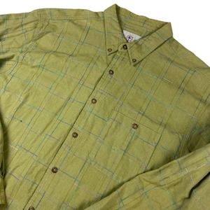 The Territory Ahead Shirt Mens 2XLT Green Long Sleeve Button Up Check Cotton